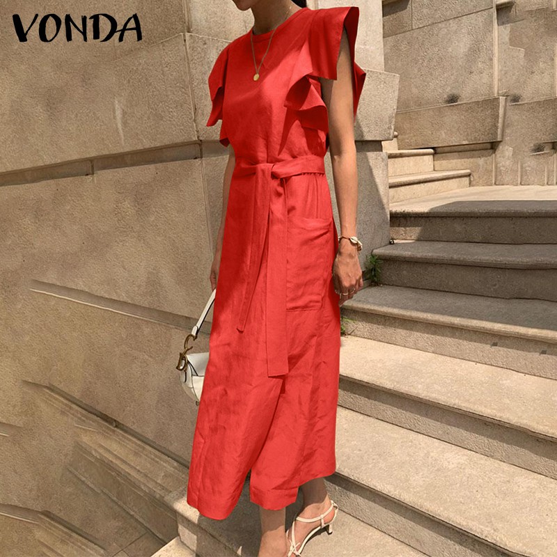 Đầm Dài Không Tay VONDA Phối Đai Thắt Lưng Thời Trang Mùa Hè Cho Nữ | BigBuy360 - bigbuy360.vn