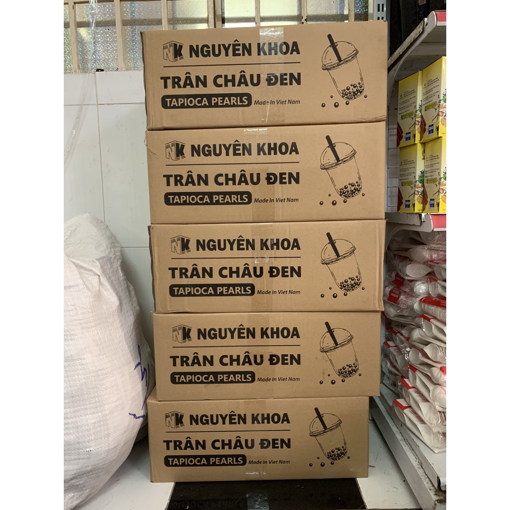 trân châu đen caramel nguyên khoa bịch 3kg- BẾP NGUYÊN KHOA