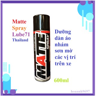 Chai xịt Matte Lube71 làm đậm và dưỡng dàn áo sơn nhám mờ