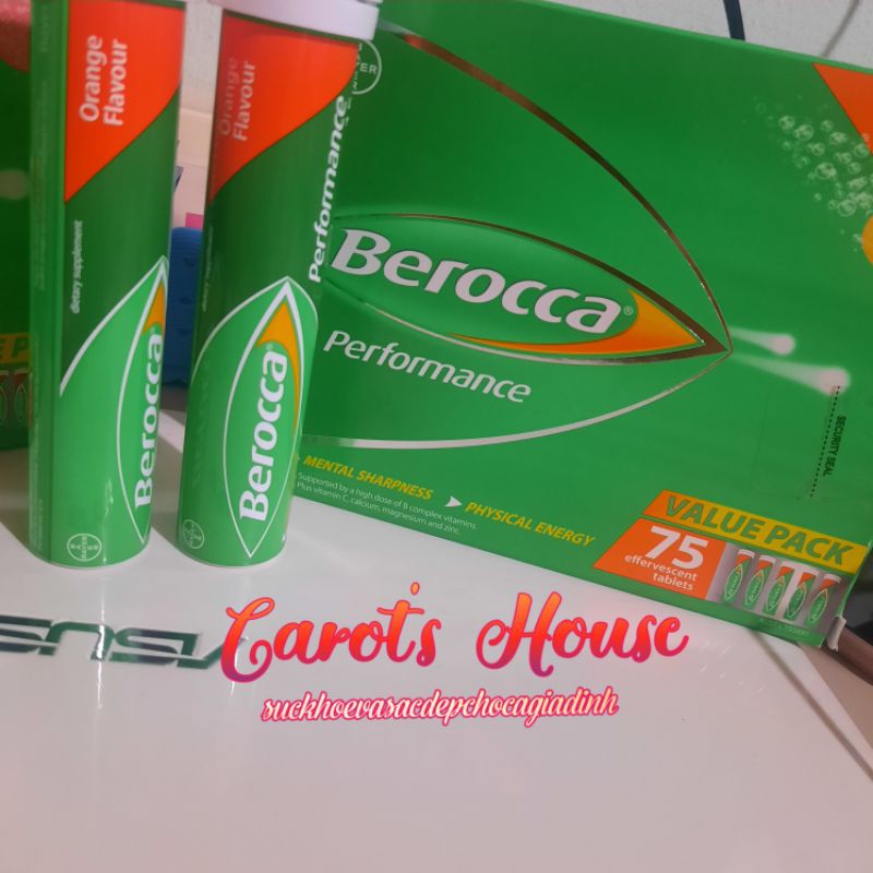 viên sủi Berocca nội địa Úc, tuýp 15 viên, date xa.