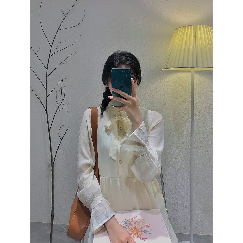 ĐẦM NƠ CỔ TAY DÀI WB