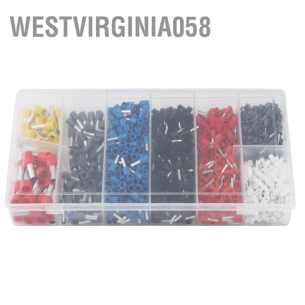 Westvirginia058 1200 cái / bộ Dây Đồng uốn Kết nối Thiết bị đầu cuối ép lạnh cách điện Đầu Pin