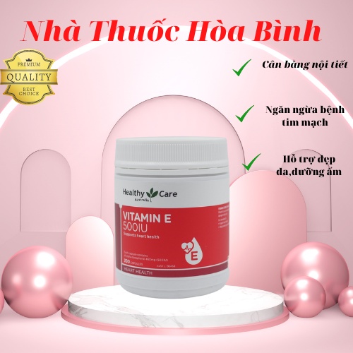 Viên Uống Bổ Sung Vitamin E Của Úc Vitamin E Healthy Care 500IU 200 Viên- đẹp Da,cân Bằng Nội Tiết,chống Lão Hóa