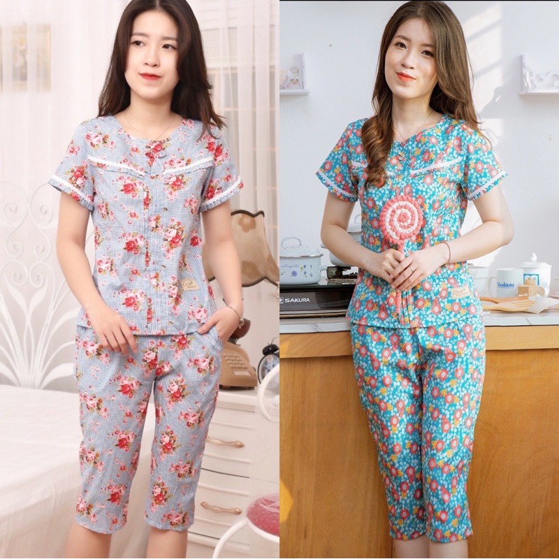 Đồ bộ mặc nhà, quần áo mặc nhà, đồ bộ nữ chất kate hàn