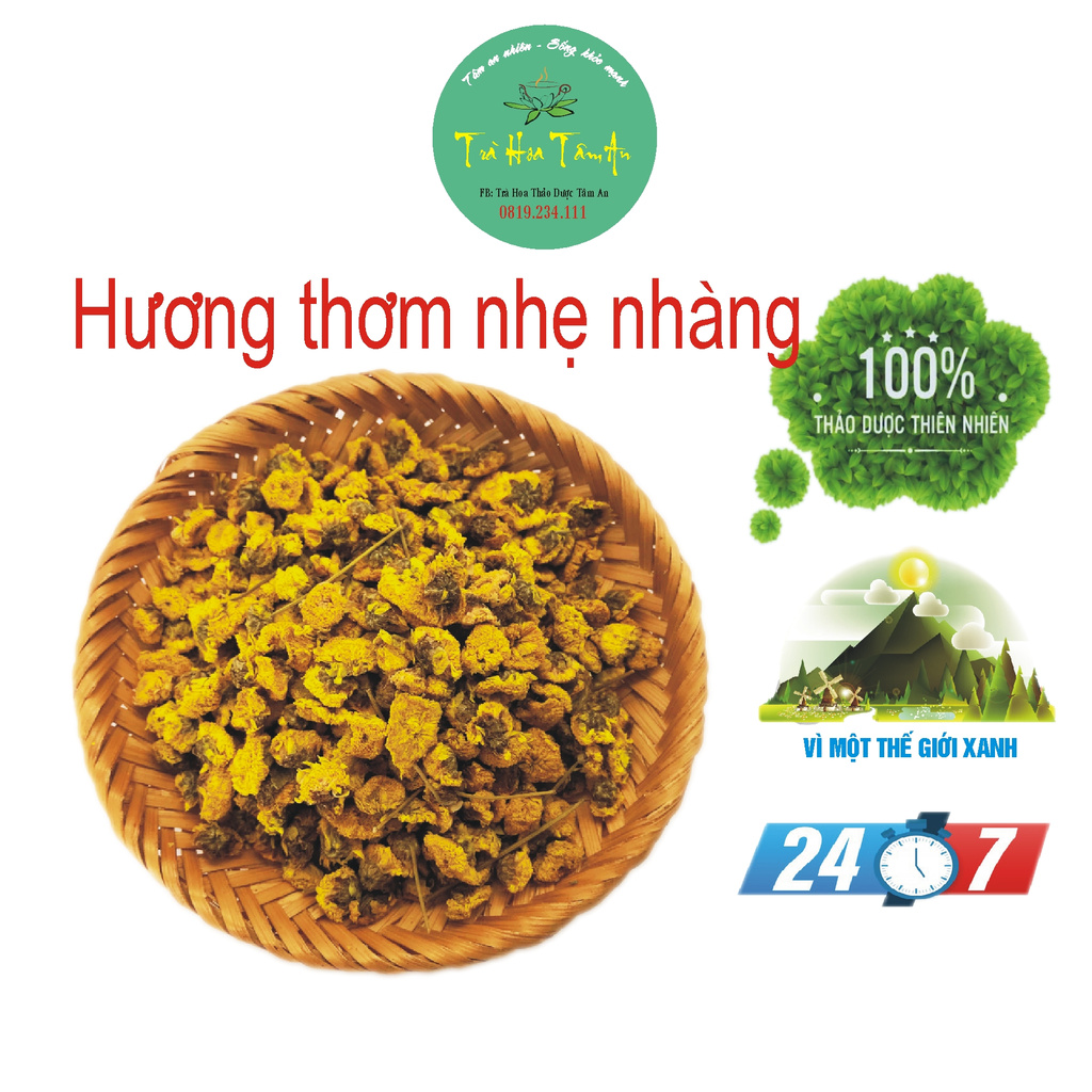 Trà hoa cúc vàng - Tác dụng thanh nhiệt, bông cúc nụ khô, sạch - túi zít 100g