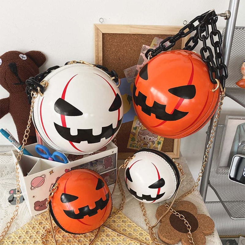 Túi Xách Da PU Hình Tròn Phối Dây Xích Thời Trang Cho Nữ