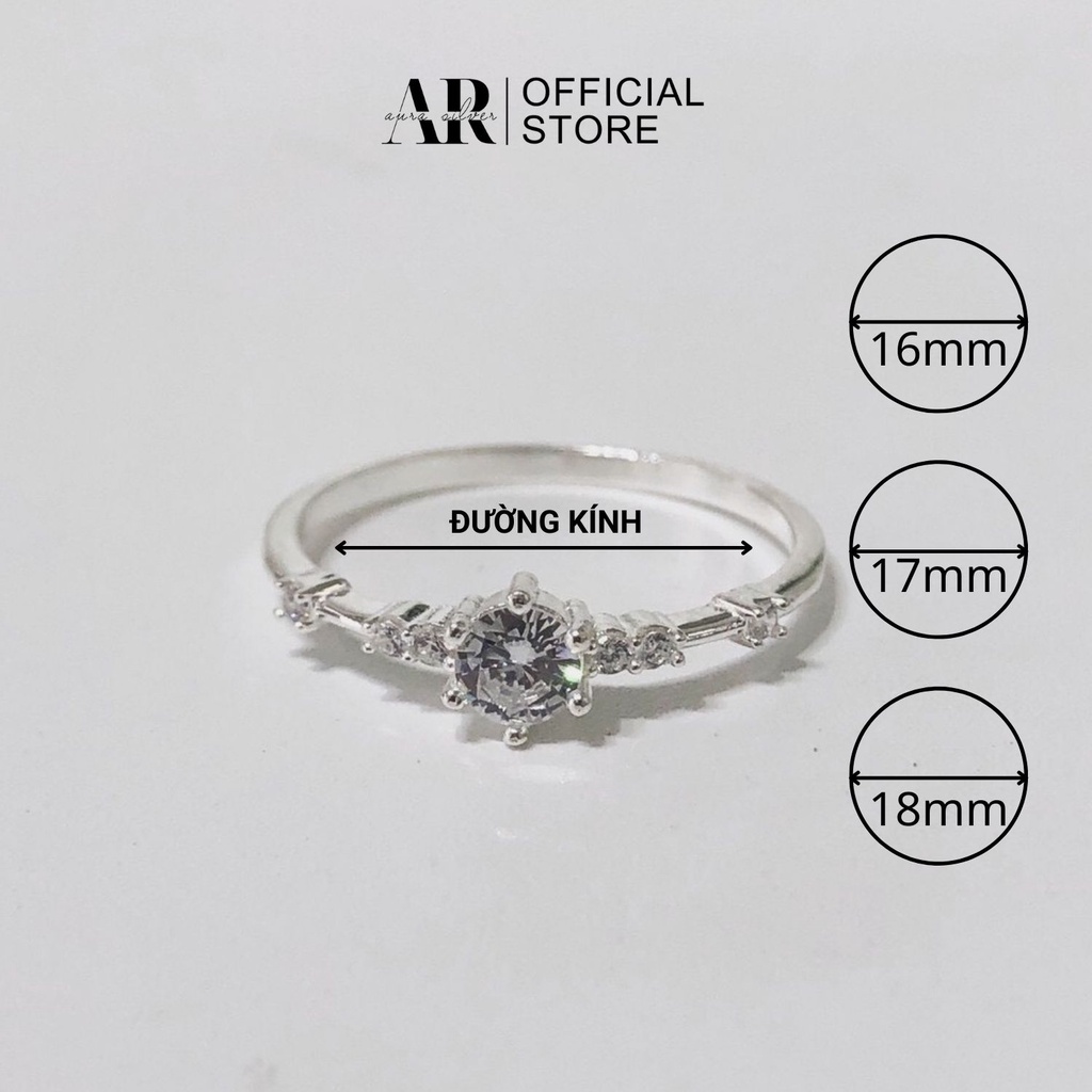 Nhẫn bạc nữ đính đá đẹp phong cách nhẫn Snow Princess bạc 925 sang chảnh-AURASILVER-N05