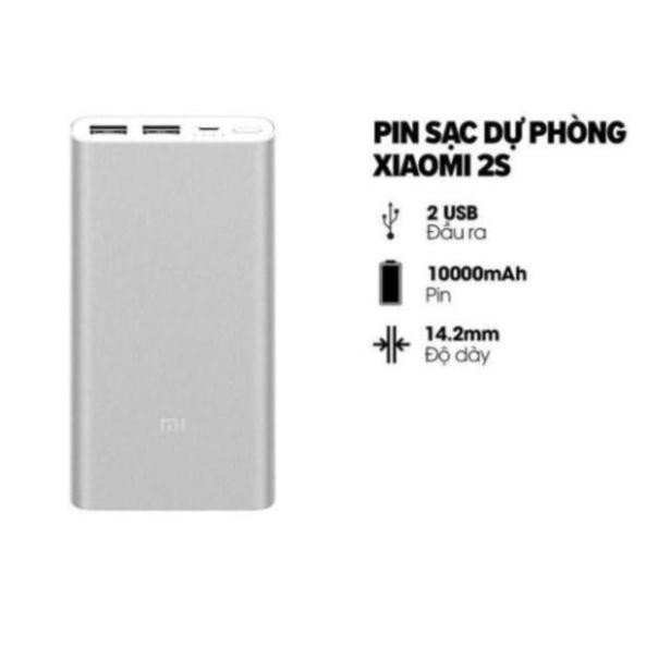 Pin sạc dự phòng Xiaomi 2S/3S 10000mAh (Gen 2) tặng bao ốp silicon