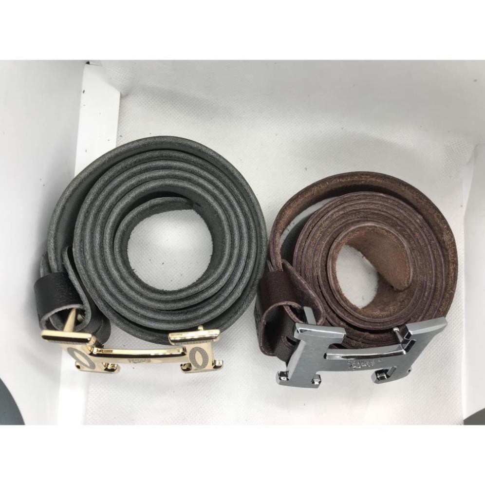 Thắt Lưng nam mặt khóa chữ H kim loại đúc, dây nịt da bò nguyên miếng mạnh mẽ,nam tính