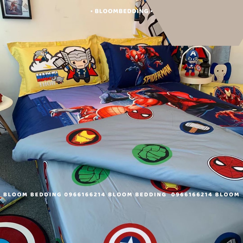 Bộ Chăn Ga Gối Cotton Disney 4 món cho bé - Người Nhện / Spider Man