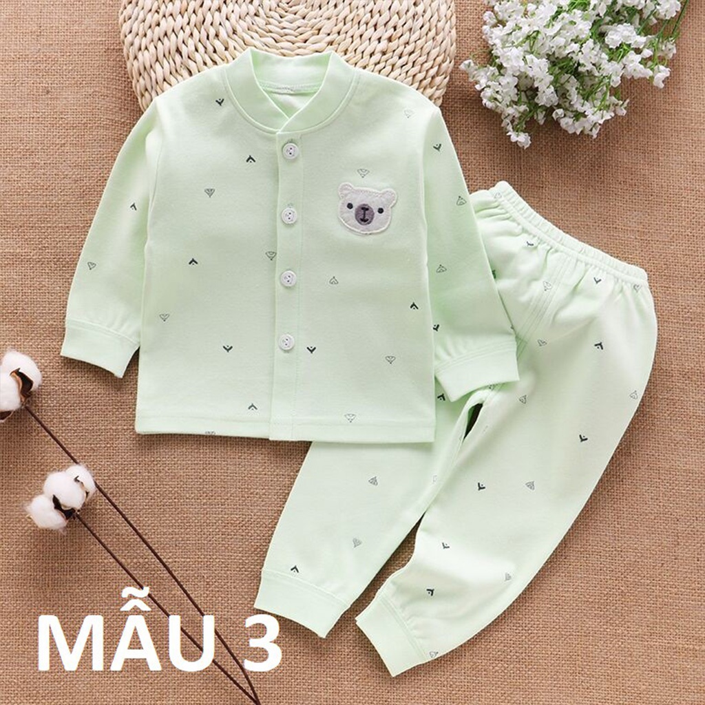 Bộ thu đông dài tay cho bé trai gái sơ sinh vải cotton Cực Đẹp hàng Quảng Châu xuất khẩu cho bé từ 5-14kg - BOTD01