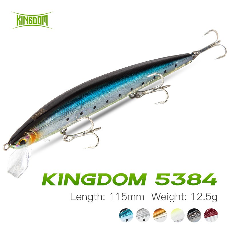 Mồi câu cá giả KINGDOM 5384 loại cứng 115mm có lưỡi câu
