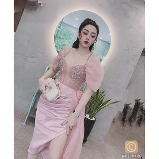 ĐẦM BODY TRỄ VAI ĐÍNH ĐÁ