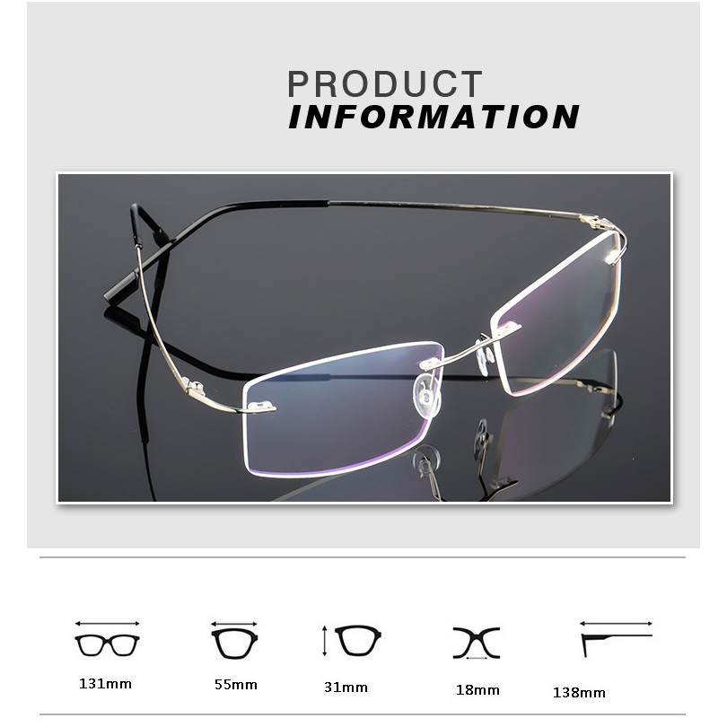 Khung Kim Loại Siêu Nhẹ Không Viền Siêu Co Giãn Dành Cho Nam Và Nữ 858 | BigBuy360 - bigbuy360.vn