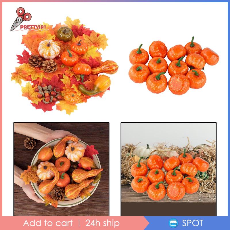 Bí Ngô Nhân Tạo Bằng Xốp Trang Trí Halloween / Giáng Sinh / Giáng Sinh [Prettyia1]