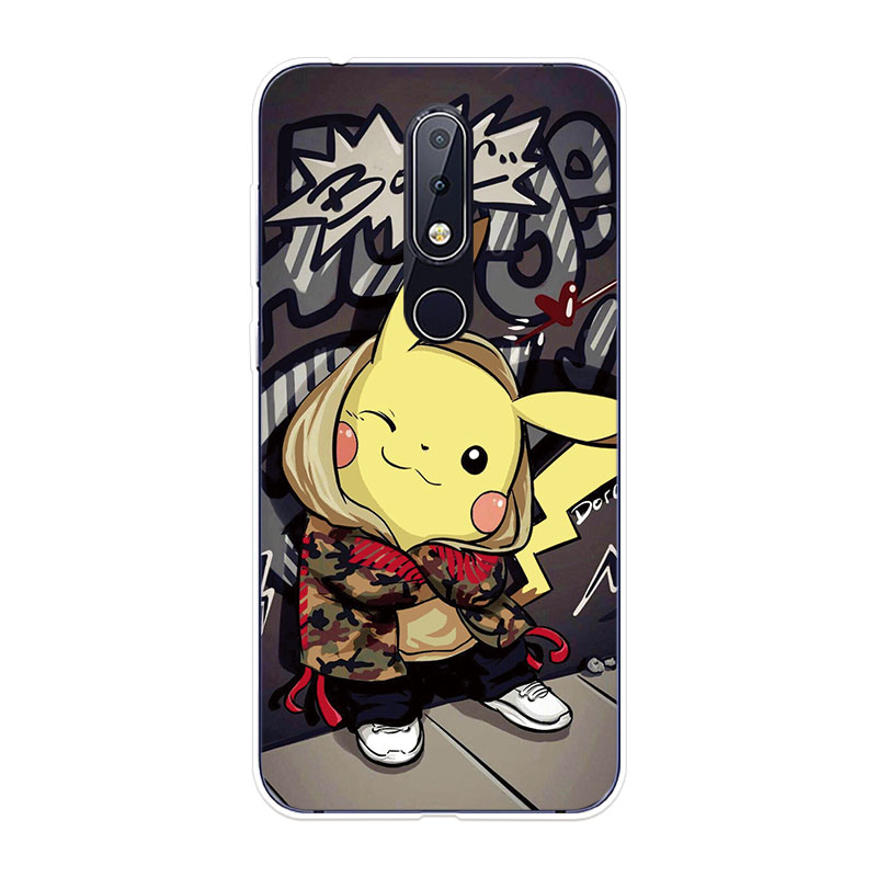 Nokia 6.1 7.1 Plus 8 8.1 X6 X7 Soft TPU Silicone Phone Case Cover Pikachu