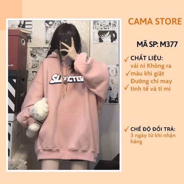 Áo nỉ hoodie nữ mũ 2 lớp form rộng có dây kéo cute hàn quốc CaMa Store M377 | BigBuy360 - bigbuy360.vn