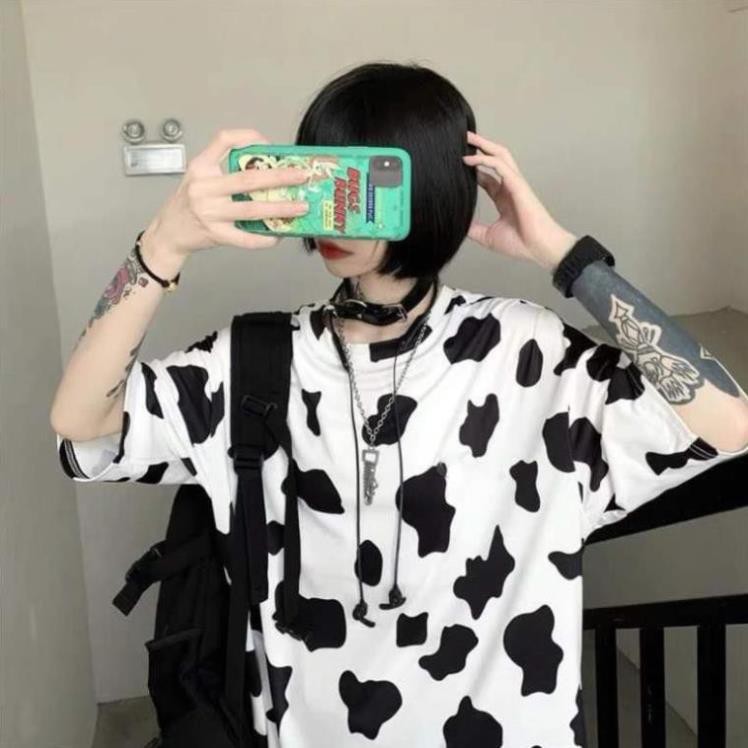 Áo phông trơn bò sữa unisex - Thun dáng rộng bigsize form giấu quần họa tiết loang màu nam nữ Ulzzang HOT Xịn New * ˇ