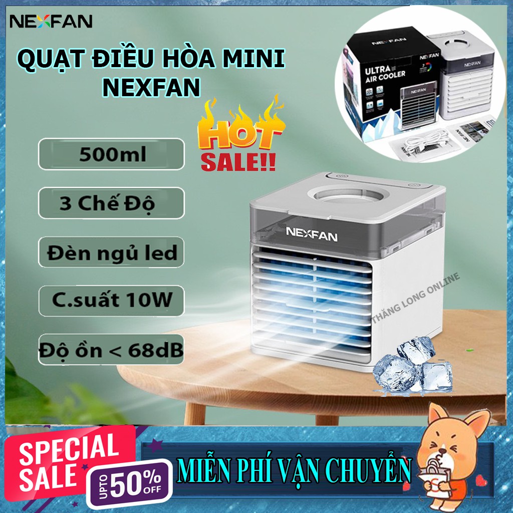 Quạt Điều Hòa Hơi Nước Mini NexFan, Quạt Phun Sương Tạo Độ Ẩm 3 Chế Độ Gió Làm Mát Dung Tích 500ml - Mẫu Mới 2021