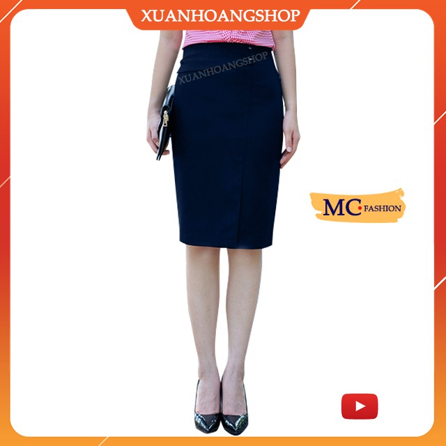 Chân Váy Bút Chì Nữ Công Sở, Lưng Cạp Cao, Dài Qua Gối, Màu Đen – Xanh Tím Than, Đẹp, Mc Fashion Cv0461 | BigBuy360 - bigbuy360.vn