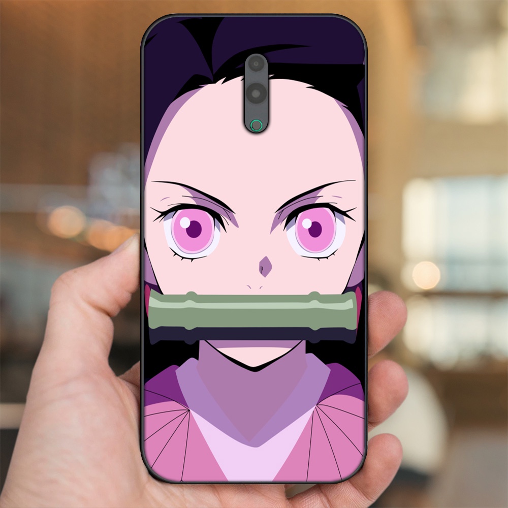 Ốp lưng Oppo Reno viền đen in hình Nezuko Kimetsu no Yaiba