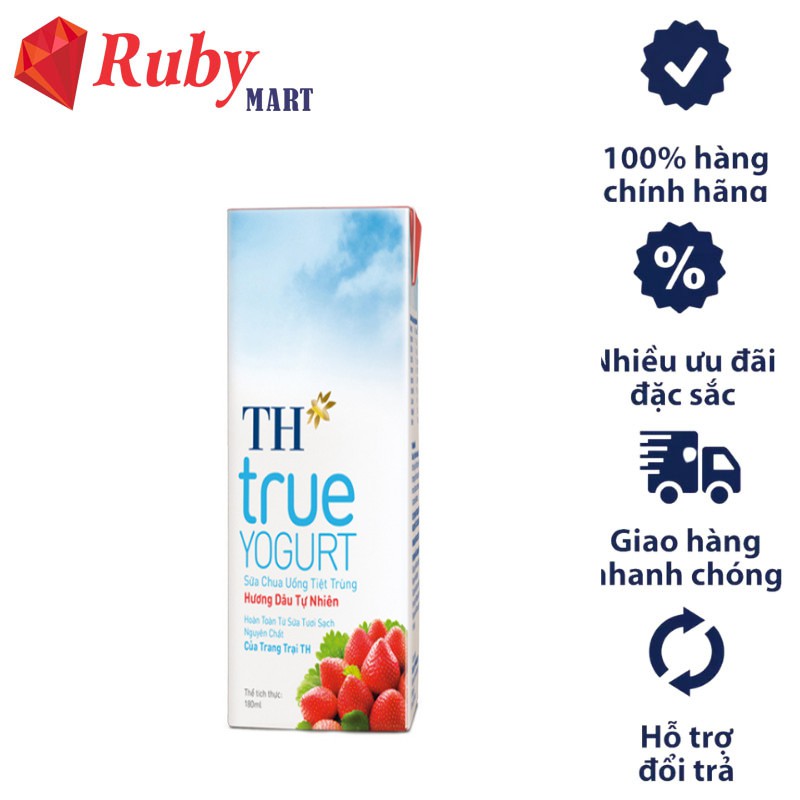 Thùng 48 Hộp Sữa Chua Uống Tiệt Trùng TH True Yogurt (180ml)