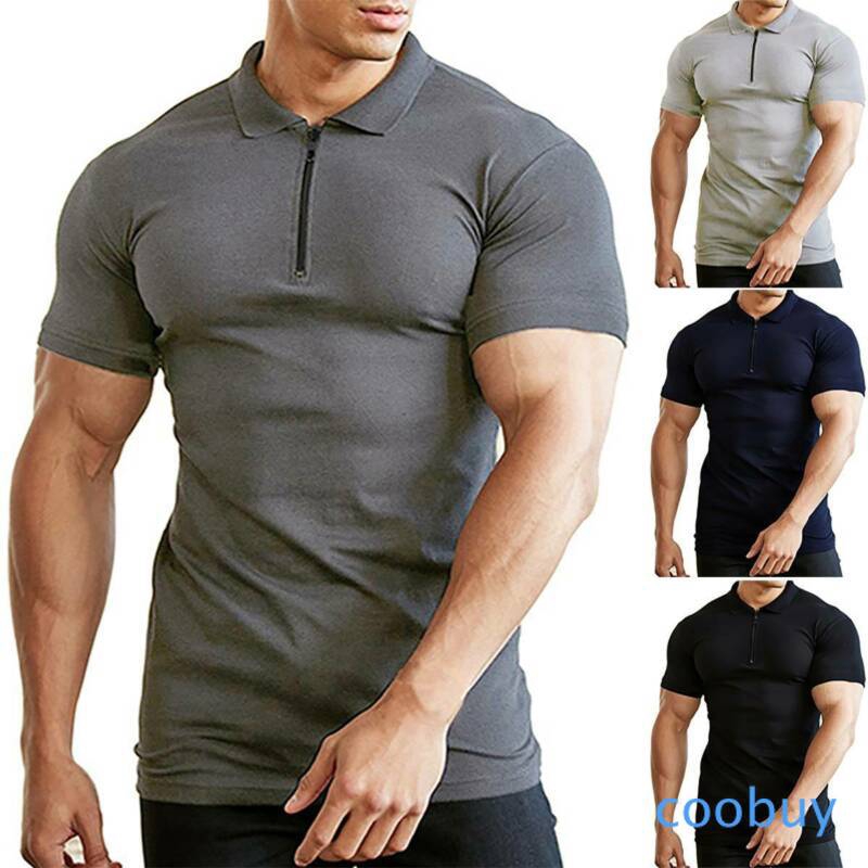 Áo Thun Nam Ngắn Tay Có Dây Kéo Size M-3Xl