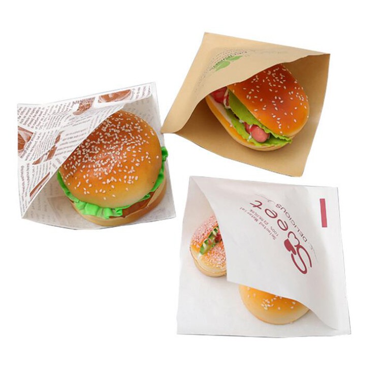 1000 Giấy gói Thực Phẩm Không Thấm Mỡ Gói Giấy Bánh Hamburger size 15x15 cm