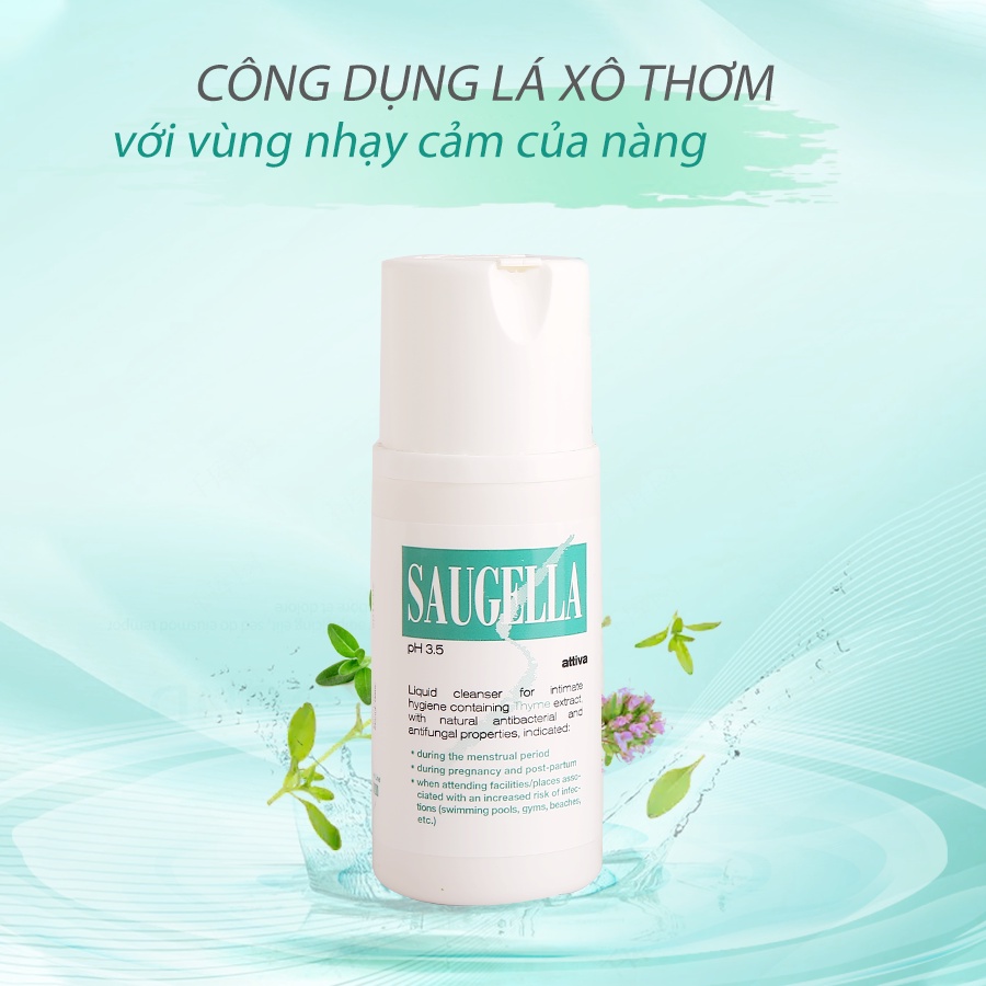 Dung dịch vệ sinh phụ nữ Saugella Attiva pH3.5 Italy 100ml