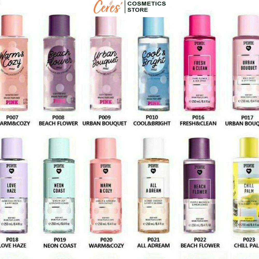 Nước Hoa Nữ  Xịt Thơm Toàn Thân Body Mist Pink Nội Địa Trung
