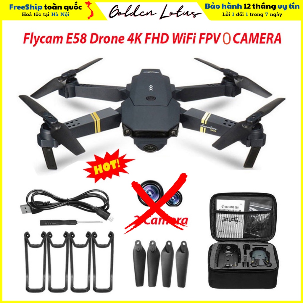 Flycam E58 drone đầy đủ chức năng, phiên bản mới không camera giá rẻ