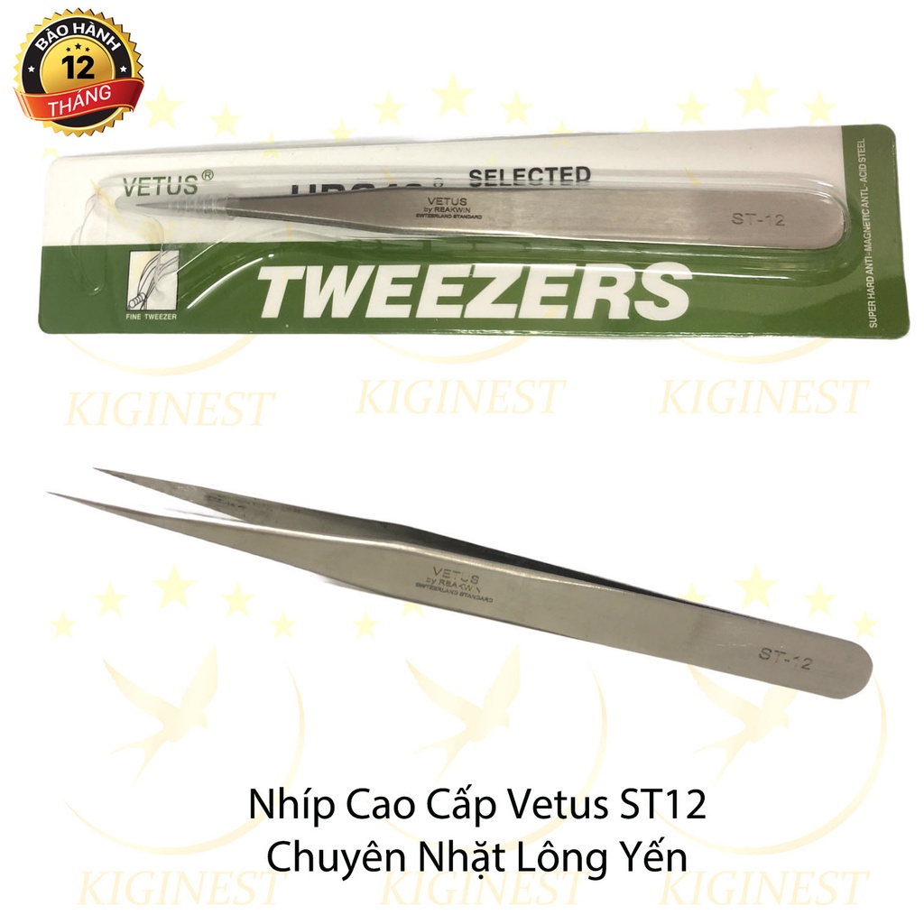 NHÍP VETUS THỢ CAO CẤP NHẶT LÔNG TỔ YẾN, NỐI MI, GẮP LINH KIỆN - ĐẦU NHỌN, CẠNH BO TRÒN