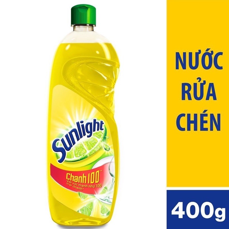 Nước rửa chén Sunlight Chanh mới sạch nhanh xả bọt nhanh chai 386ml