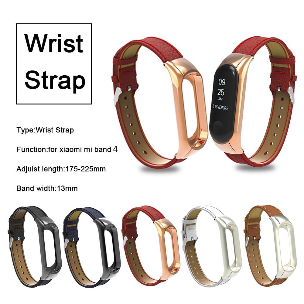Dây da bền tốt đeo vòng tay thông minh Xiaomi Mi Band 4