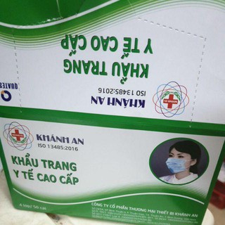 [GIÁ SỈ] Khẩu Trang Y Tế Hộp 50 Cái KHÁNH AN 4 Lớp Mềm Mịn, Không Bí Thở– Màu Xanh
