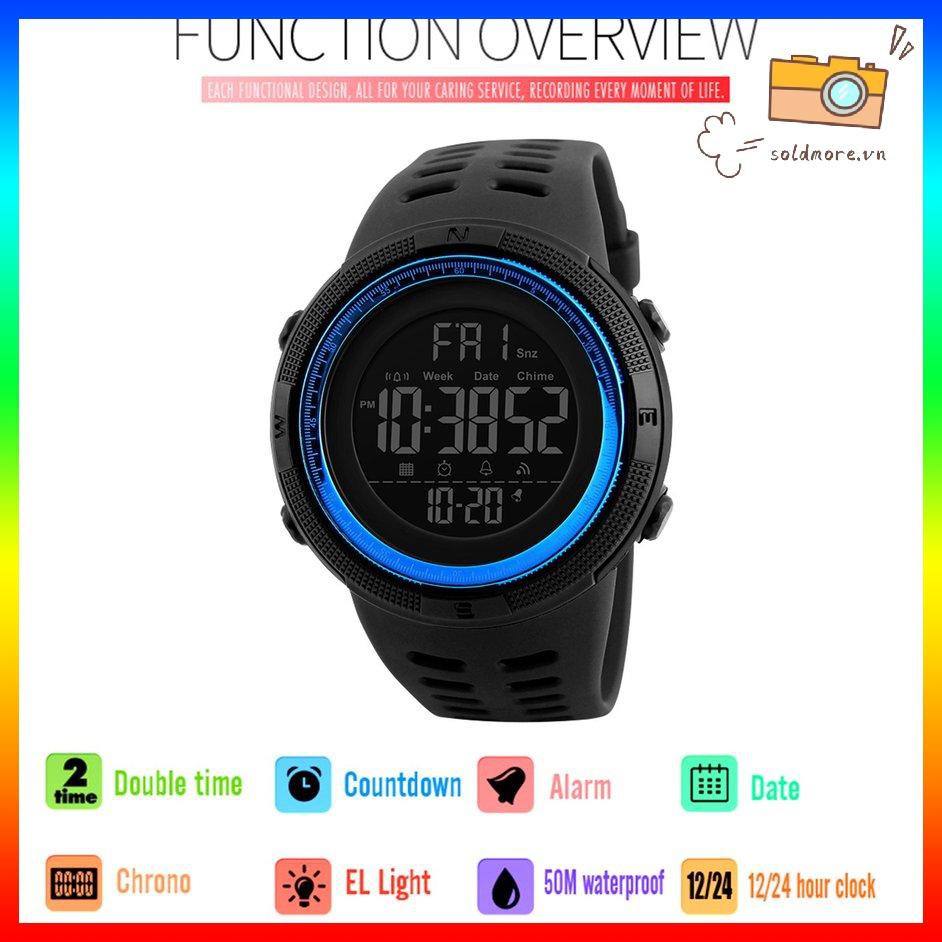 [SE] Men's Electronic Watch Chrono Countdown Waterproof Luminous Digital Watch