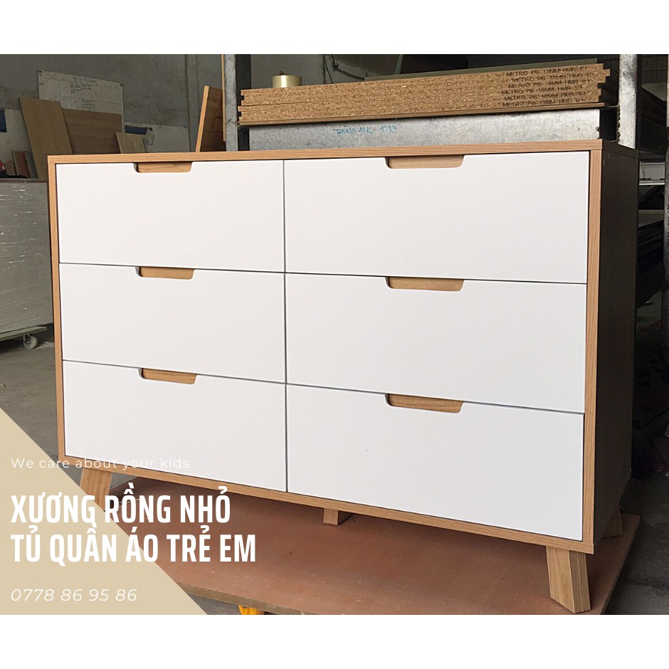 Tủ gỗ 6 ngăn kéo_Tủ quần áo gỗ Công nghiệp_XRN