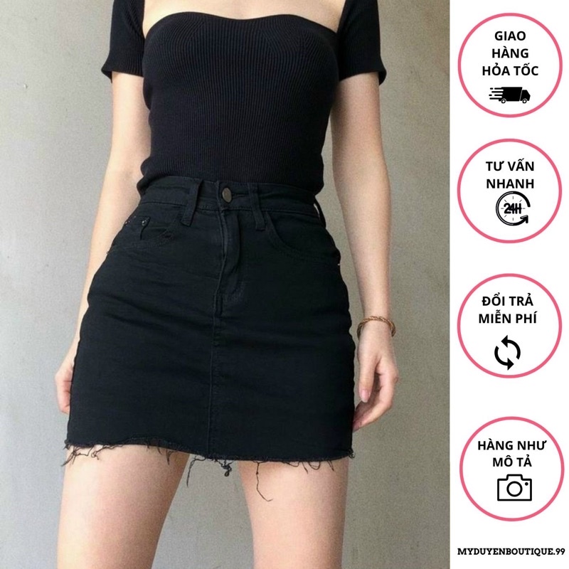 Chân váy kaki ôm mẫu trơn tua rua nhẹ sexy đơn giản dễ phối đồ ( kèm ảnh thật )