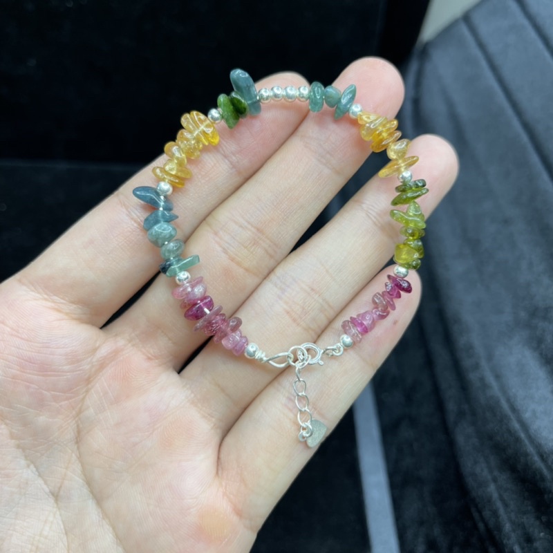 Lắc Bạc Tourmaline Xinh Xắn - Hợp Tất Cả Các Mệnh - Cầu Tài Lộc, Sức Khoẻ, Bình An May Mắn, Công Việc Thuận Lợi