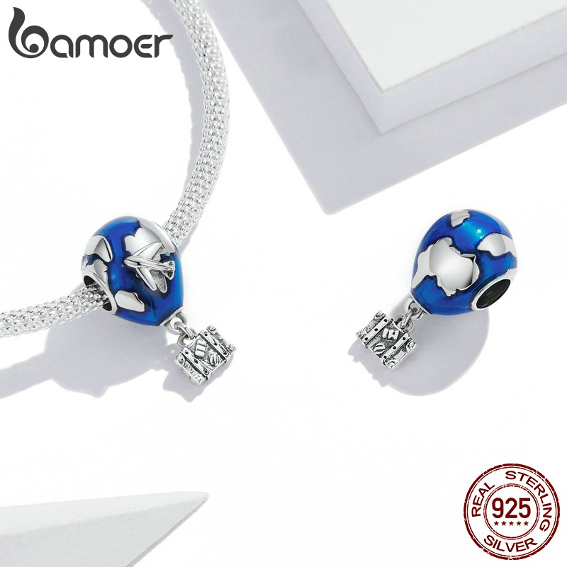 Hạt xỏ trang sức Bamoer Scc2026 bằng bạc 925 dòng sản phẩm vòng quanh thế giới thời trang thích hợp làm vòng tay DIY