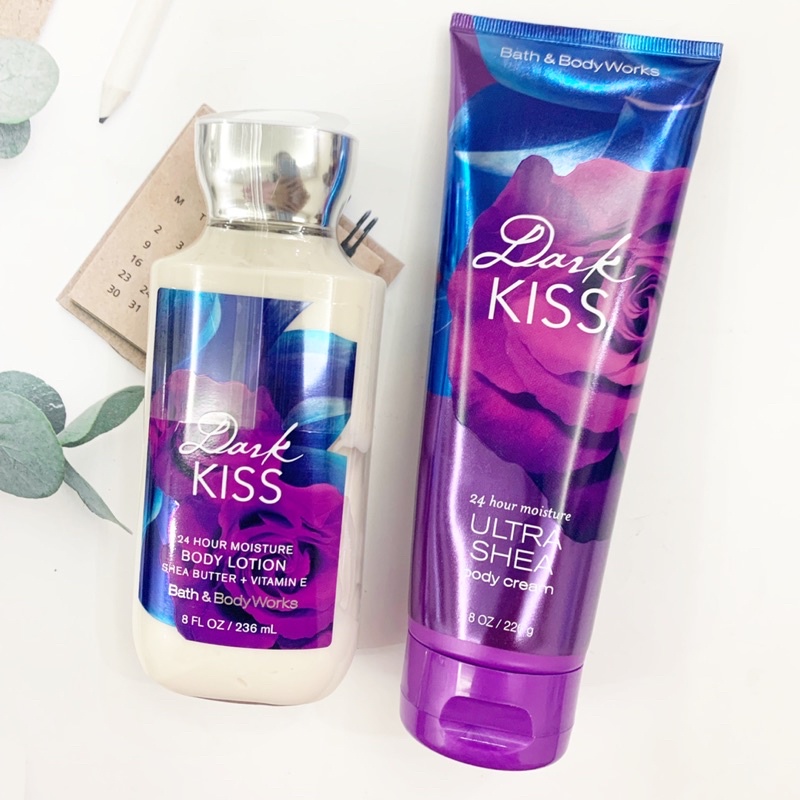 Dưỡng thể Body Cream/Body Lotion, Sữa tắm mùi Dark Kiss Bath and Body work