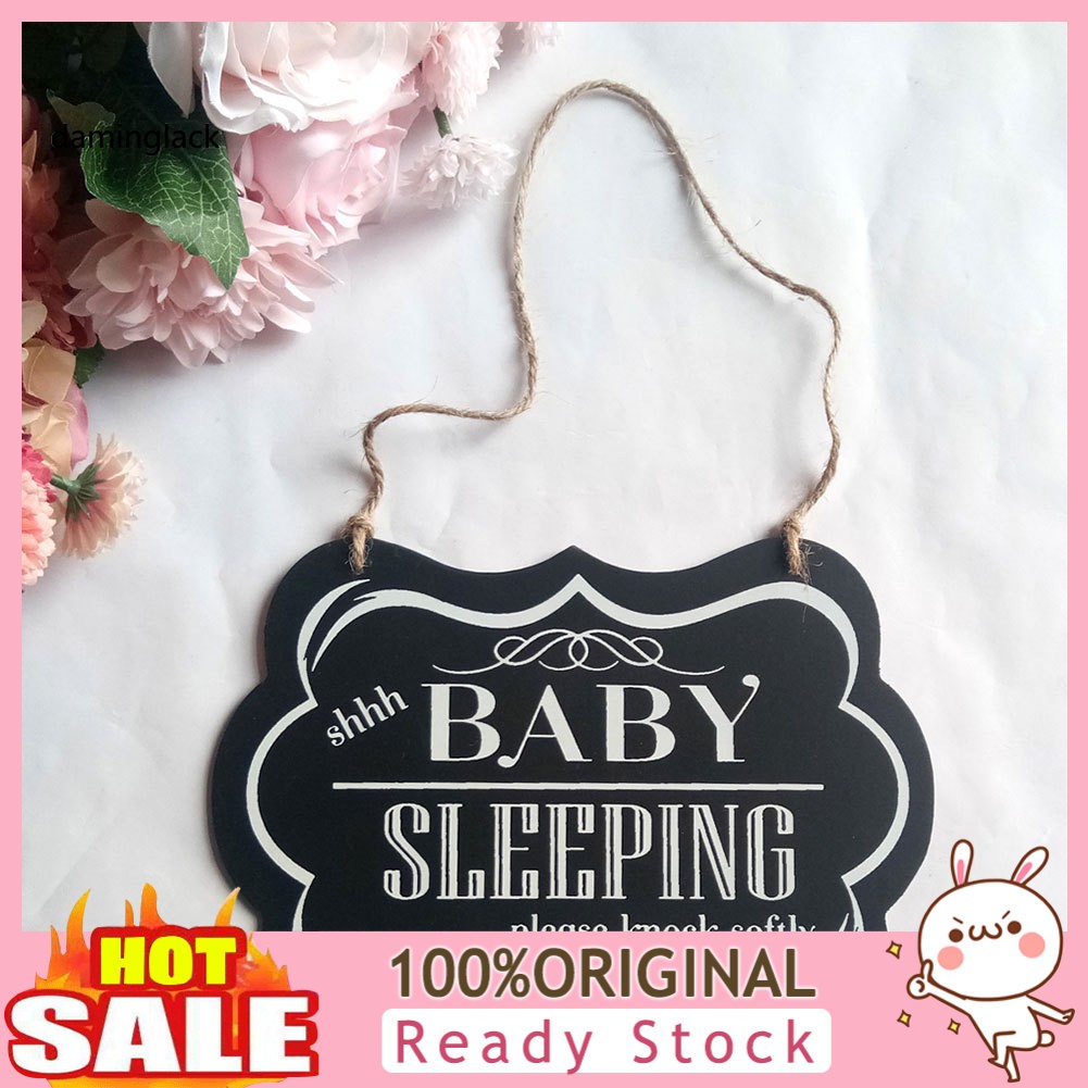 Bảng Gỗ Treo Cửa Phòng Ngủ Của Bé In Chữ Baby Sleeping Dễ Thương