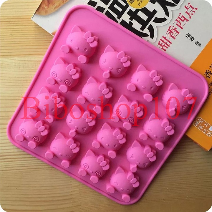 Khuôn silicon 16 chú mèo biểu cảm