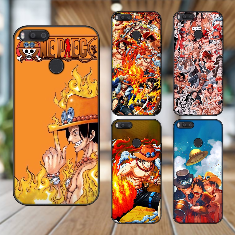 Ốp lưng Xiaomi Mi A1, Mi 5X viền đen in hình Ace One Piece