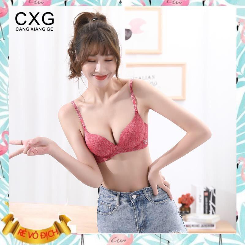 [Mã FAMAYWA2 giảm 10K đơn 50K] [Hàng cao cấp] Áo lót nữ su đúc CXG không gọng, nâng ngực, xước, dây chữ, chip A7243