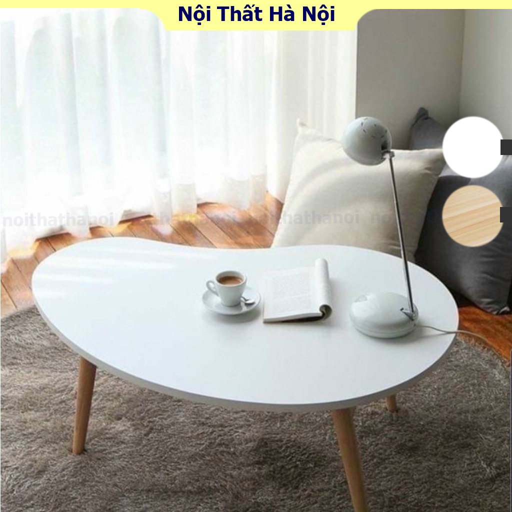 Bàn trà, sofa phong cách Bắc Âu hiện đại, bàn cafe đơn giản chân gỗ tự nhiên kết hợp tủ để đồ tiện lợi