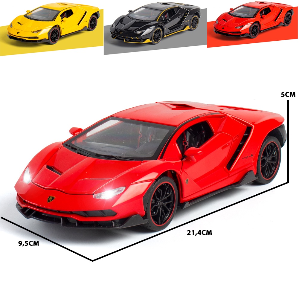 Mô hình tĩnh tỉ lệ 1:24 xe Lamborghini LP770 Hãng CheZhi chất liệu hợp kim mở được 2 cánh, cốp và nắp capo