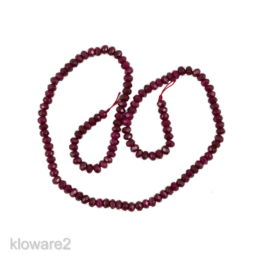 2 x 4 mm Natural Faceted Ruby Red Jade Rondelle Loose Bead Strand 15''