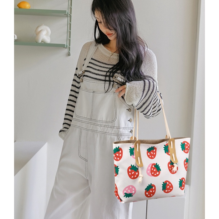 Túi Tote đeo chéo Túi vải Họa Tiết Hoạt Hình Dễ Thương Cho Nữ