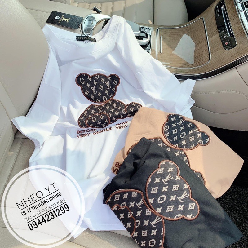 [Mã FAMAYWA giảm 10K đơn 50K] ÁO PHÔNG THÊU GẤU L.V 3 MÀU CHO NỮ | BigBuy360 - bigbuy360.vn